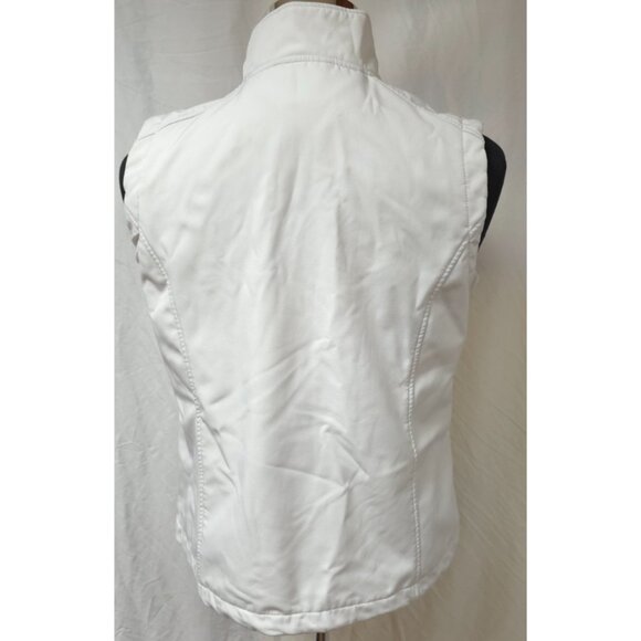 Boot Daddy Womems Medium White Zip Up Cowgirl Western Fleece Lined Logo Vest - Picture 8 of 15